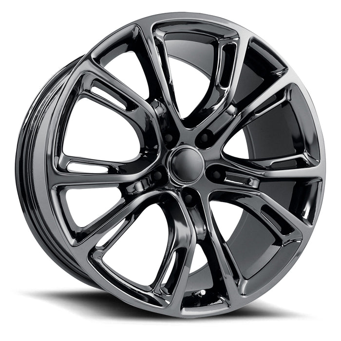 Jeep Wheels F077 22x9 5x127 PVD Dark Chrome fit Grand Cherokee Wrangler SRT Style