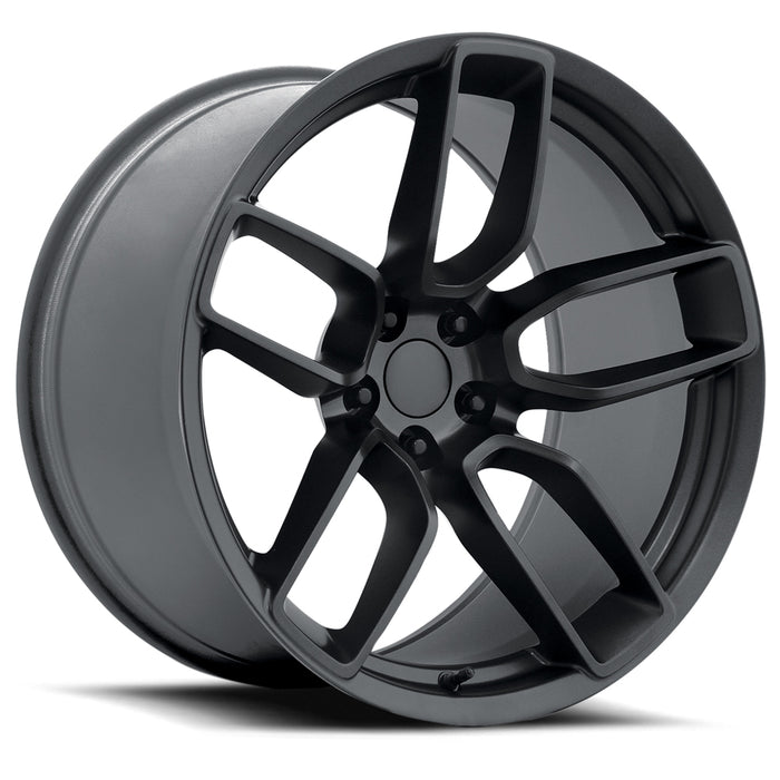 Chrysler Wheels V1189 22x9.5/22x10.5 5x115 Matte Black fit 300 300C Hellcat Style