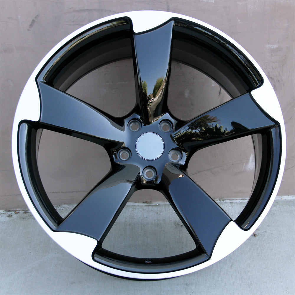 Audi Wheels 5328 19x8.5 5x112 Black Machined fit A3 S3 A4 S4