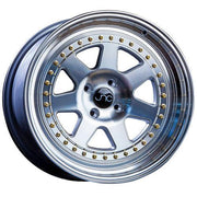 JNC Wheels JNC048 Silver Machined Face Gold Rivets