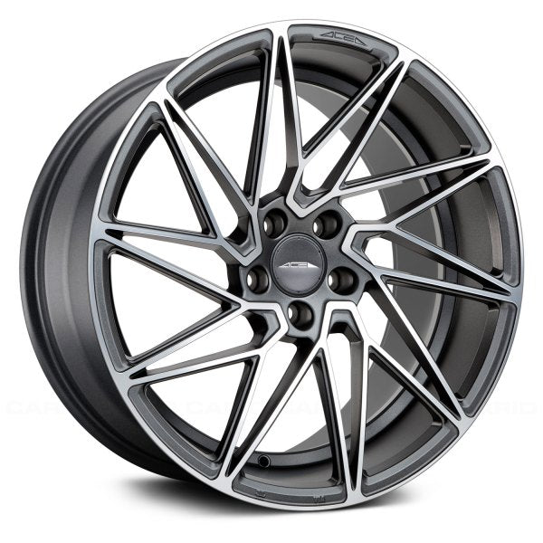 Ace Alloy Wheels Driven Matte Mica Grey Machine Face