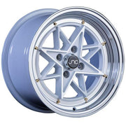 JNC Wheels JNC025 White Machined Face Gold Rivets