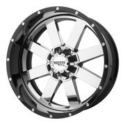 Moto Metal Wheels MO200 Chrome Center Gloss Black Milled Lip