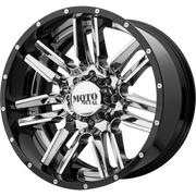 Moto Metal Wheels MO202 Chrome Center Gloss Black Milled Lip
