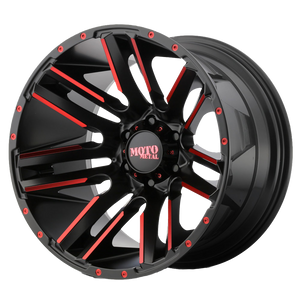 Moto Metal Wheels MO978 Razor Satin  Black Machined Red Tint