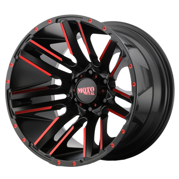 Moto Metal Wheels MO978 Razor Satin  Black Machined Red Tint