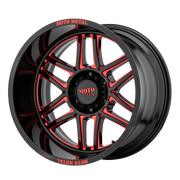 Moto Metal Wheels MO992 Folsom Gloss Black Milled With Red Tint