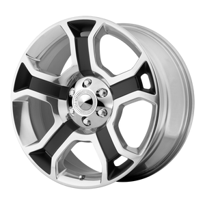 OE Creations Wheels PR127 Gloss Black Polished Spokes & Lip