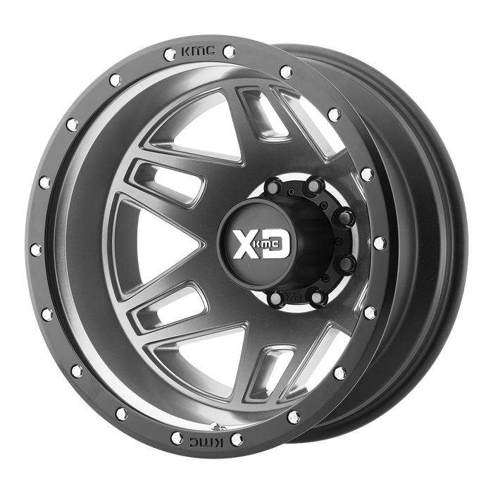 XD Wheels XD130 Machete Dually Matte Gray Black Ring