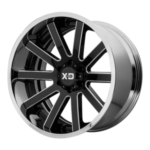 XD Wheels XD200 Heist Gloss Black Milled Center Chrome Lip