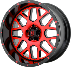 XD Wheels XD820 Grenade Satin Black Machined Face With Red Tinted Clear Coat