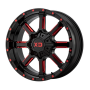 XD Wheels XD838 Mammoth Gloss Black Milled With Red Tint Clear Coat