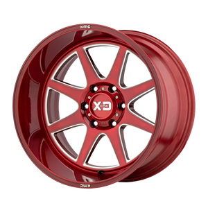 XD Wheels XD844 Pike Brushed Red With Milled Accent
