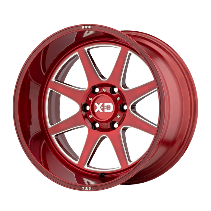 XD Wheels XD844 Pike Brushed Red With Milled Accent