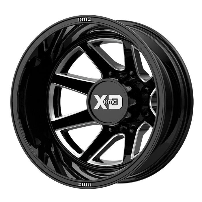 XD Wheels XD845 Pike Dually Gloss Black Milled - Rear