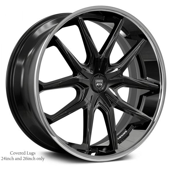 Lexani Wheels R-Twelve Gloss Black Stainless Chrome Lip – WheelplusUSA