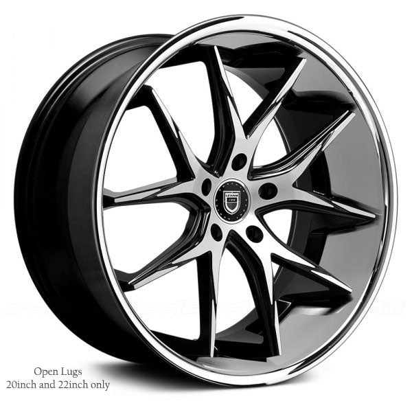 Lexani Wheels R-Twelve Black Machined Face Stainless Chrome Lip