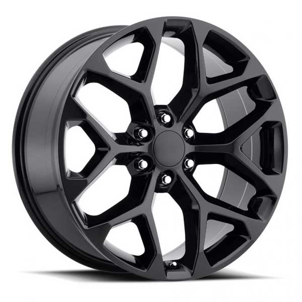 Chevy Wheels RP09 22x9 6x139.7 Gloss Black fit Silverado Tahoe Suburban Snowflake