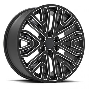 Chevy Wheels RP14 22x9 6x139.7 Black Milled fit Silverado Tahoe Suburban